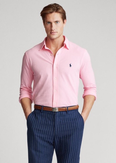 Camisa Polo Ralph Lauren Hombre Rosas - Featherweight Mesh - ZABUN6708